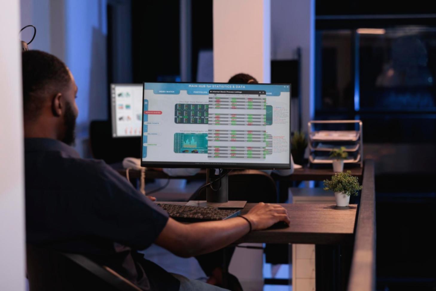 Cybersecurity training environment showing security operations center workspace